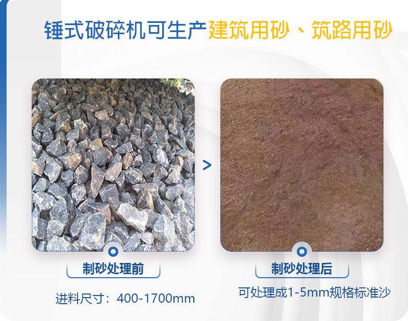 pcz1615重錘破可以制砂嗎，附現(xiàn)場視頻